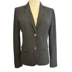 Ann Taylor Size 0 Black Two-Button Blazer Rayon/Polyester/Spandex